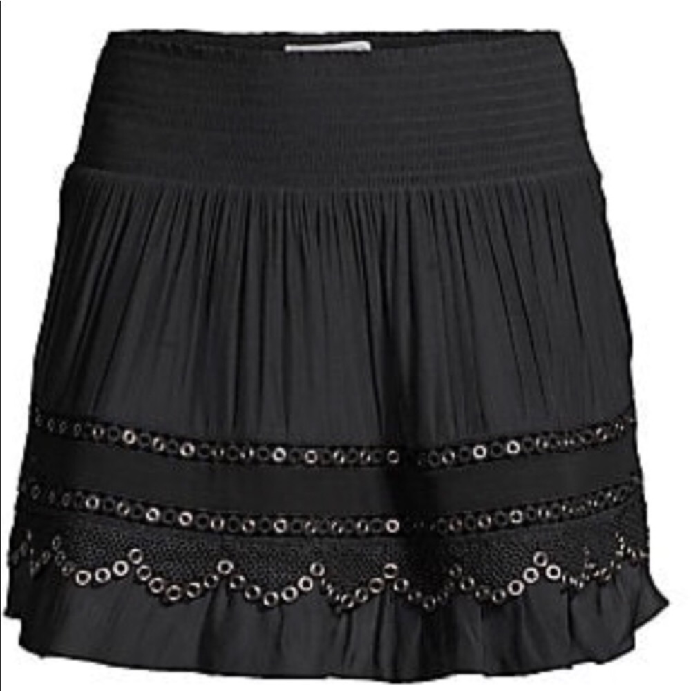 Ramy Brook Darin Smocked Grommet Skirt